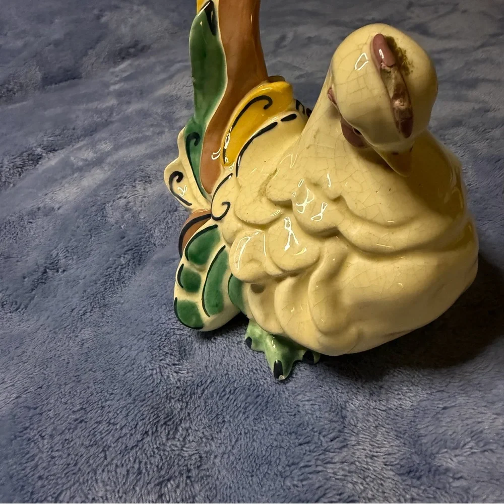 Vintage Yellow Ceramic Fish Ornament for Aquarium‎ Décor